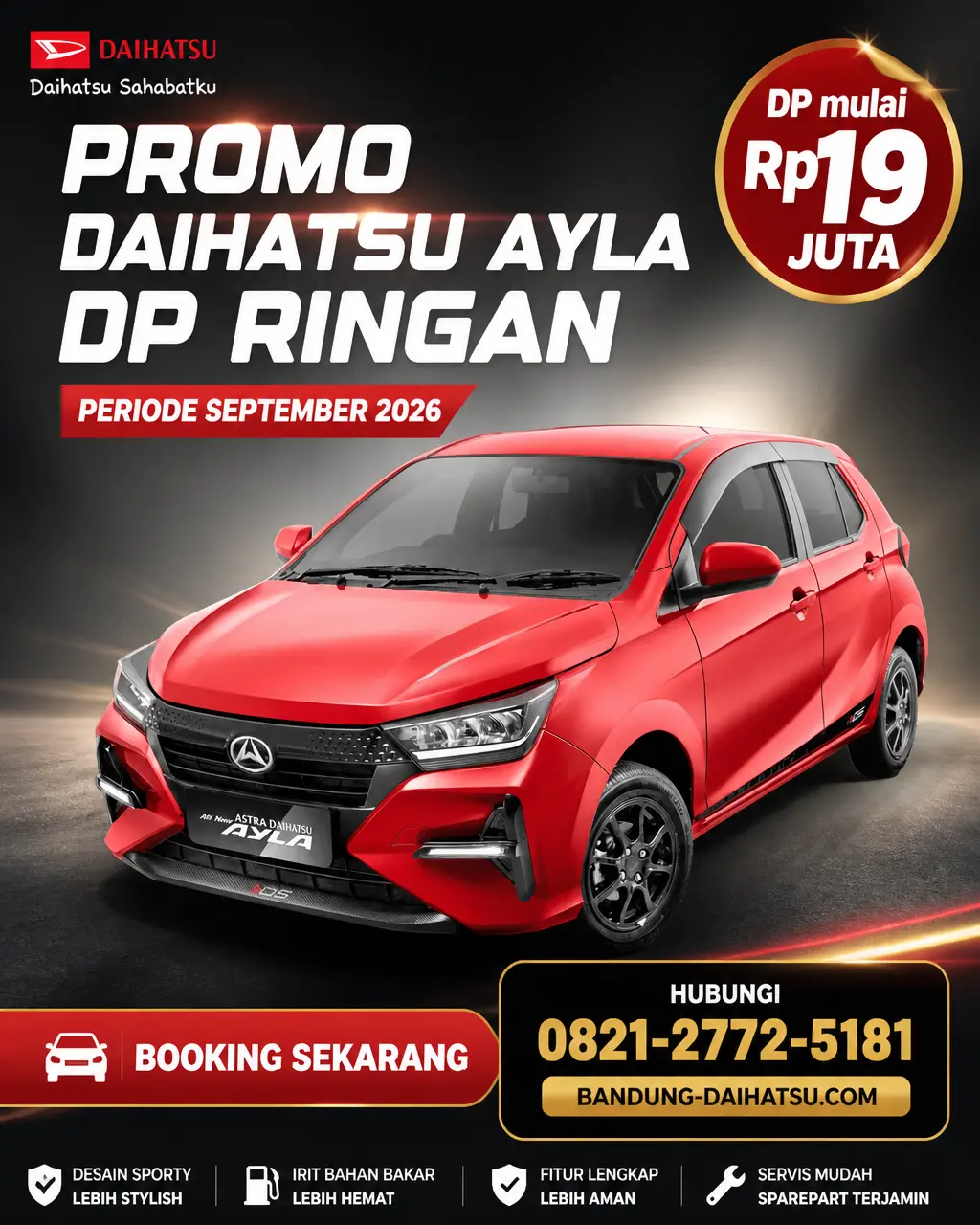 Promo Daihatsu Ayla Bandung September 2026: DP Mulai Rp19 Juta