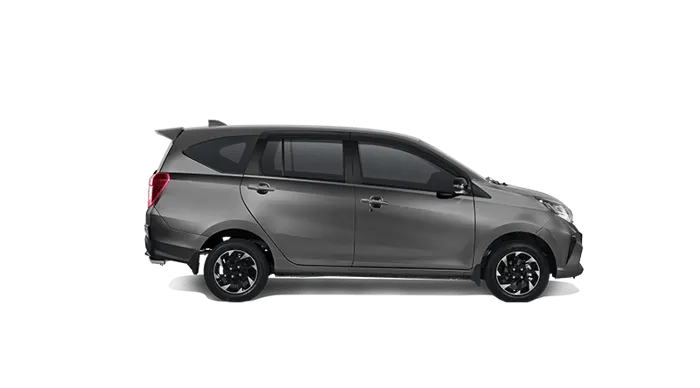 Mobil Daihatsu Sigra berwarna abu-abu metalik.