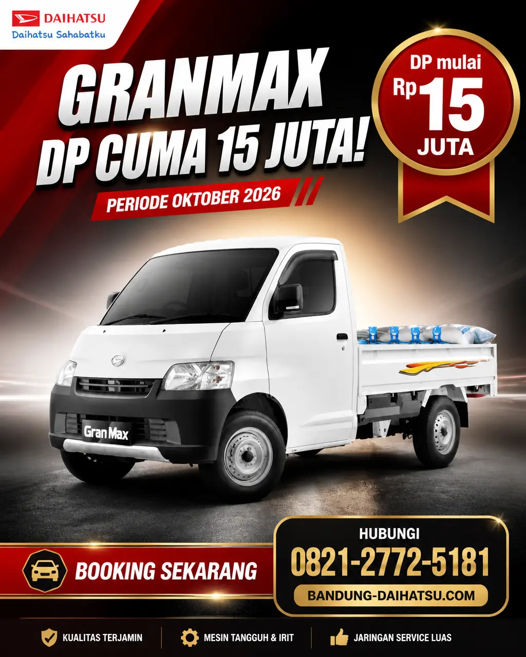 Promo Daihatsu Granmax DP 15 Juta Spesial Oktober 2026 di Bandung